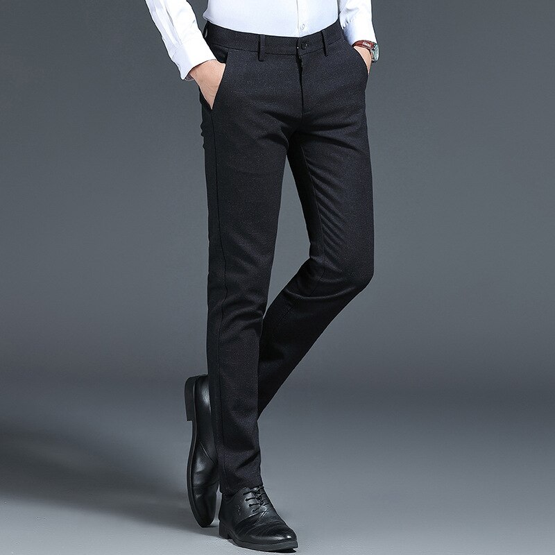 Mode Herfst En Winter Broek Mannen Business Leisure Suit Broek Stretch Slanke Rechte Professionele Formele Broek