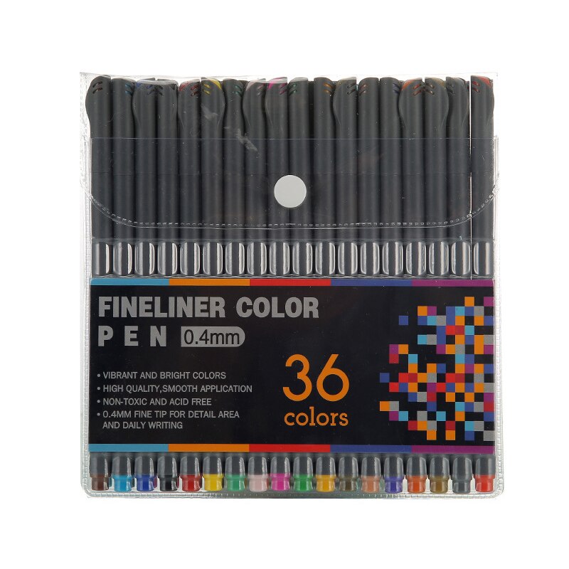 0.4mm Fineliner Pens 12/24/36/48/60/100Pcs Colored Art Marker Pens School Drawing Pen Set Cute Ink Pen Art Supplies: 36 Color Mixing