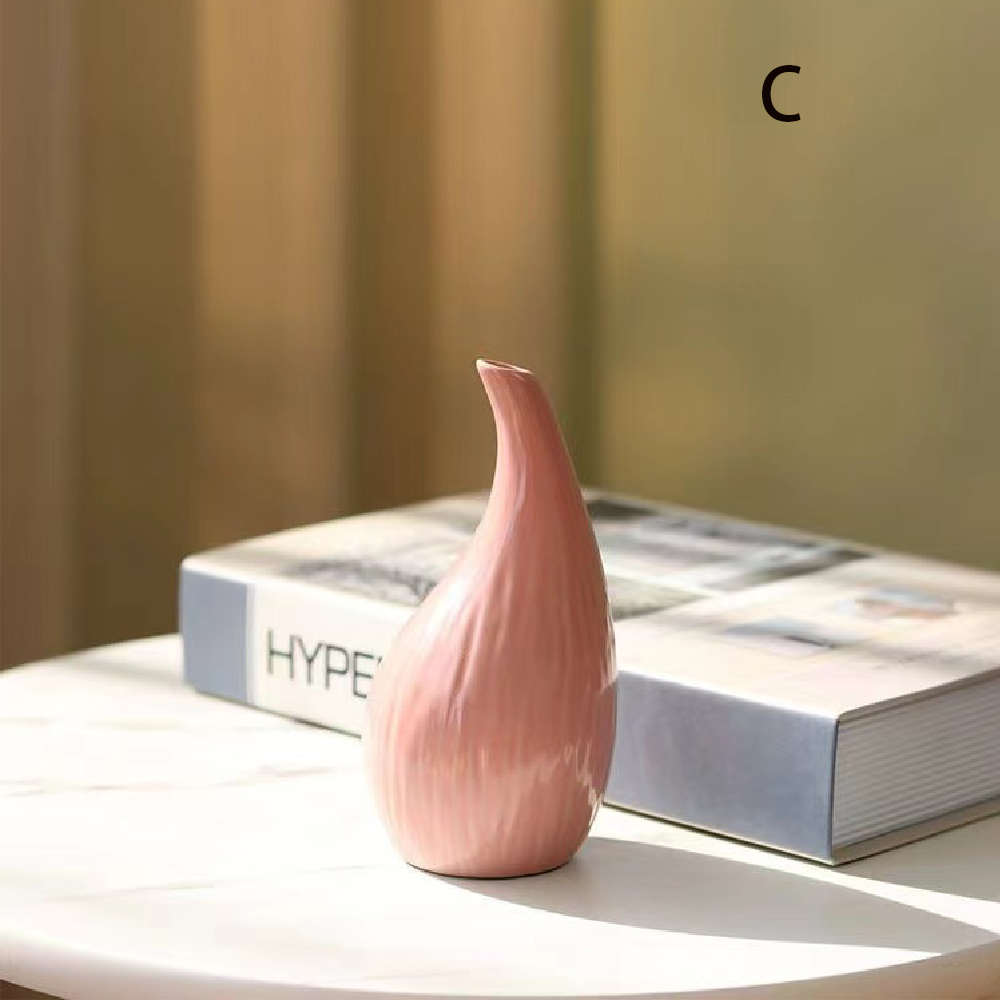 Décoration de vase en céramique Simple, décoration de table à manger de salon, petit vase de plante hydroponique: Orange