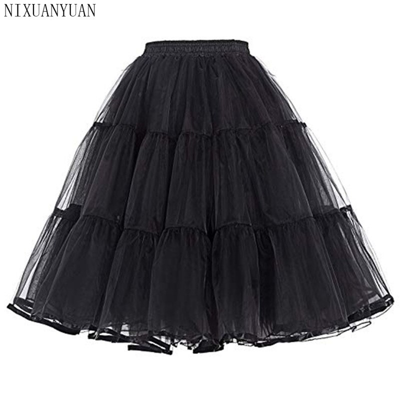 Tulle Crinoline Vintage Petticoat Wedding Dress Underskirt Rockabilly Tutu Fluffy Adult Short Organza Petticoats