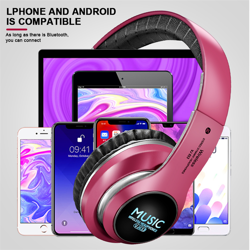 Headset With Mic Support TF Card HIFI Stereo Foldable Earphones 5.0 Bluetooth Headset Portable Wireless Headphones For Cellphone
