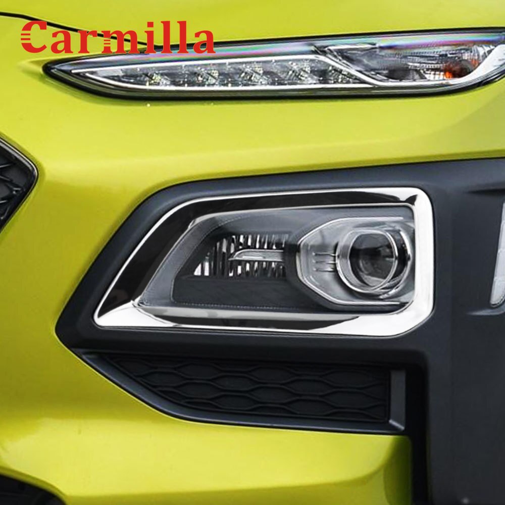 Cubierta de luz antiniebla delantera para coche, accesorios de decoración de estilo de coche, embellecedor de luz antiniebla, cromado, para Hyundai Kona, Kauai, , , ,