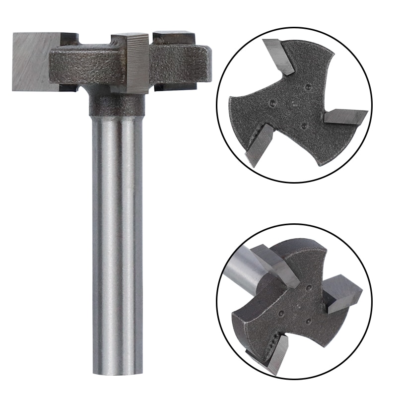 XCAN Straight Edge Slotting Milling Cutter T-Slot Router Bits 6mm 1/4 Shank Wood Slab Flattening Router Bit Tungsten Router Bit