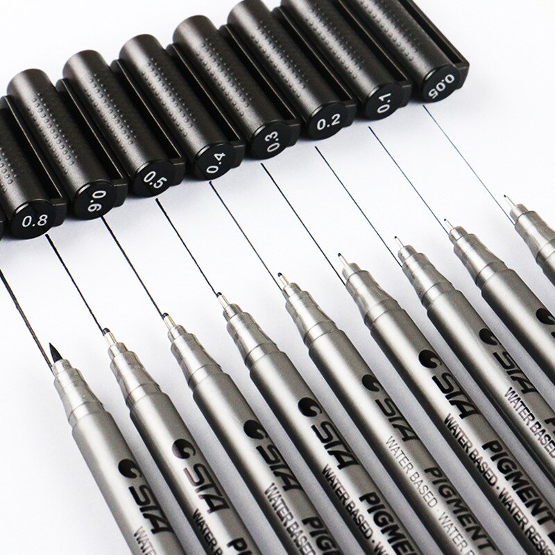 Pigment Liner Pigma Micron Line Drawing Art Marker Pen Different Tip Black Fineliner Sketching School Pens