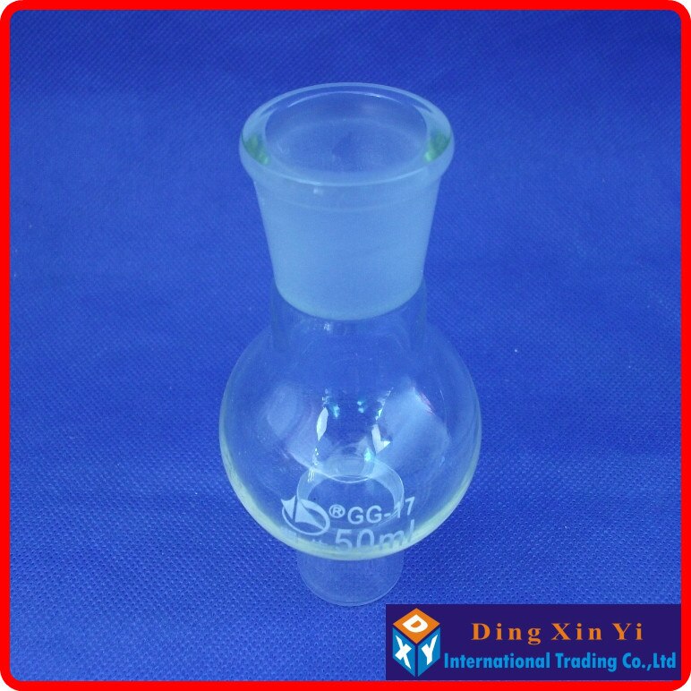 2PCS 50ml 24/29 single neck round-bottom flask,Boiling Flask round bottom,short neck standard ground mouth