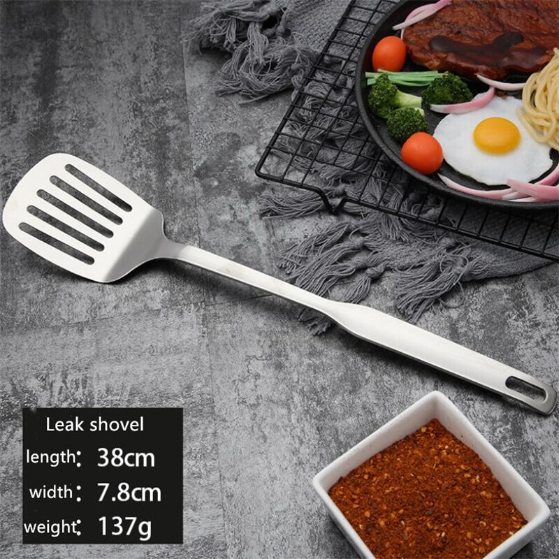 Kitchen Utensils Long Handle Cooking Tool Kitchen Stainless Steel Gadget Soup Ladle /Colander Spoon/ Shovel /Spatula Turner