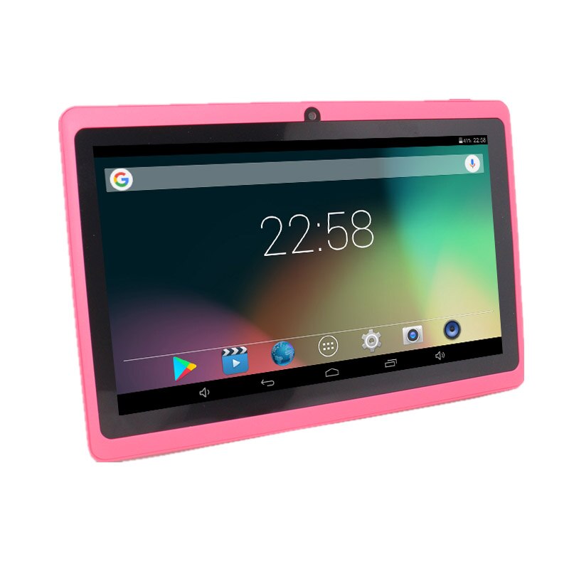 Glavey 7 Inch Q88 Pro Android 4.4 512Mb + 8Gb Allwinner A33 Quad Core Tablet Pc Dual Camera wifi Bluetooth Roze Blauw Kleur