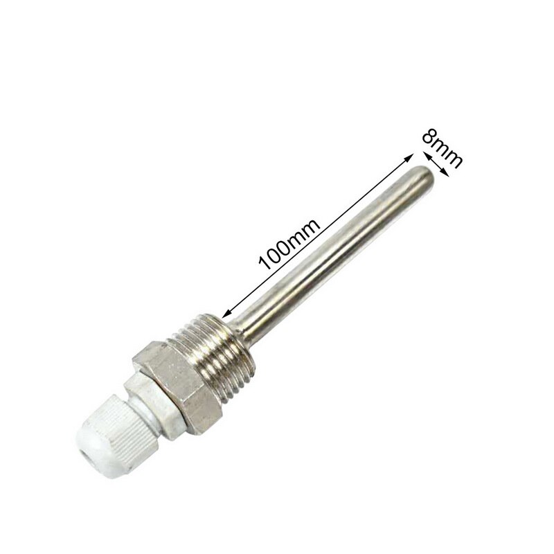 50-200mm rustfri stålbrønd 1/2 "npt gevind til temperaturfølere: 8 x 100mm