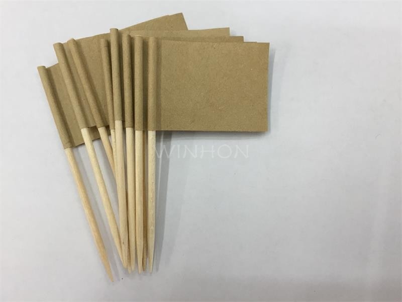 mini blank kraft tannpirker flagg 50 stk papir matte plukker merking merking cupcake toppers dekorasjon frukt cocktail pinner