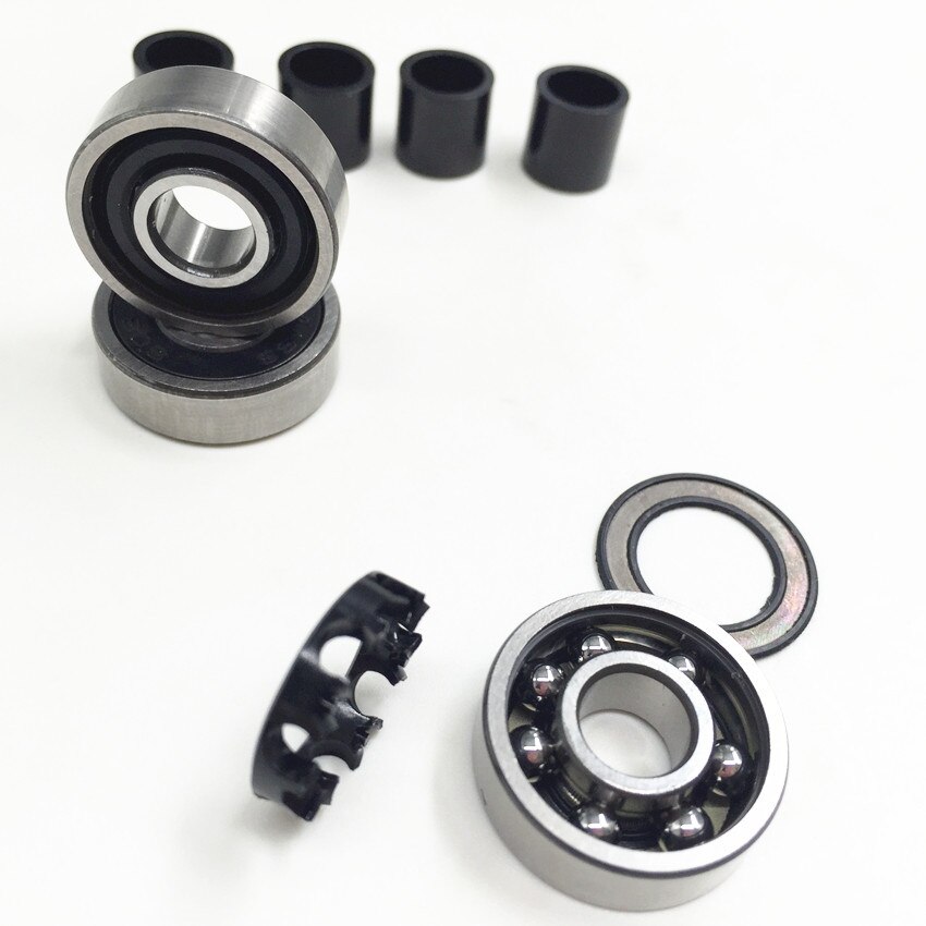 8pcs/box Famous Swiss Bearing 608rs with spacers and sticker for Longboard Double Rocker Fidget Spinners Roller sk8 Bearing 608