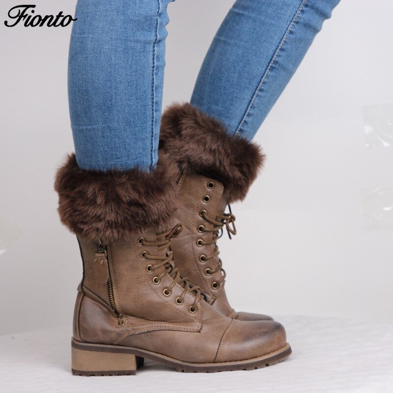 FIONTO Winter Woolly Boot Covers Warm Socks Christmas Woolly Foot Strap Short Woolen Yarn Shoes Cover Fur Leg Warmer