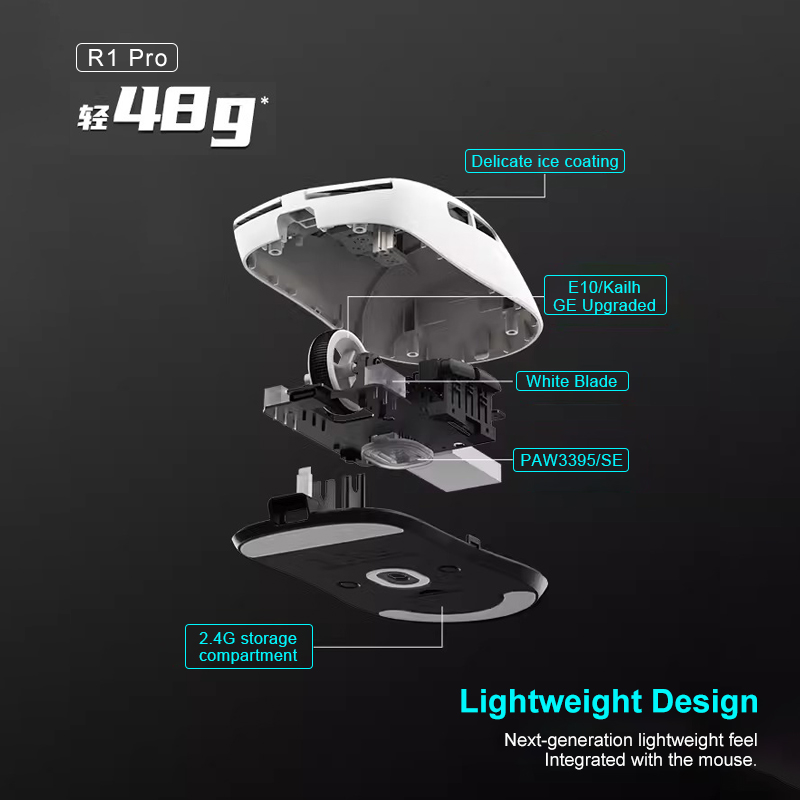 ATK VXE R1 Pro MAX Dragonfly R1 Bluetooth-Gaming-Maus PAW3395 2,4 G kabellose E-Sport-Mäuse wiederaufladbar leicht ergonomisch