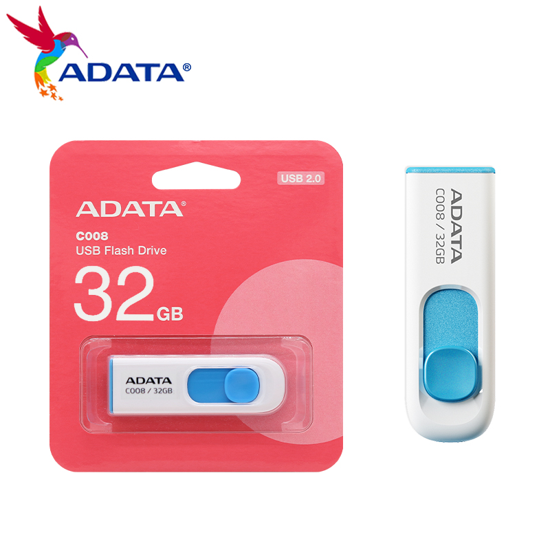 ADATA USB Flash Drive C008 Memory Stick 64GB 32GB 16GB Pen Drive USB2.0 Universele Seriële Bus Pendrive voor Desktop Laptop TV