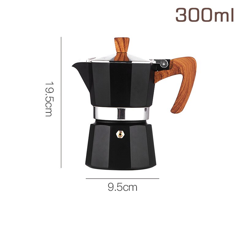 Przenośny ręcznie parzony ekspres do kawy kuchenka elektryczna zestaw dziesięciopunktowy zestaw do mokki do parzenia kawy w domu mała włoska ekstrakcja: Black 300ml
