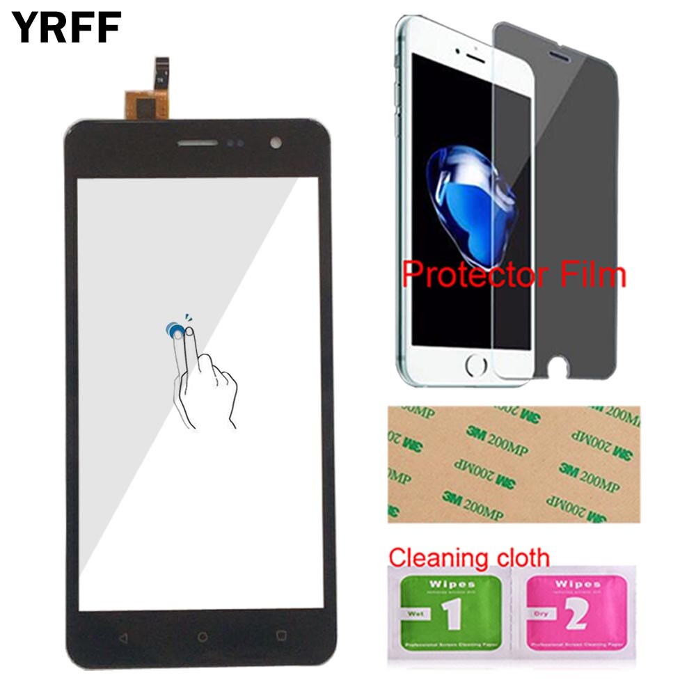 Mobiele Touch Screen Voor Outer Glas Voor Fly Champ FS529 Fs 529 Touch Screen Digitizer Panel Lens Sensor Gereedschap Protector film: Black No Tools