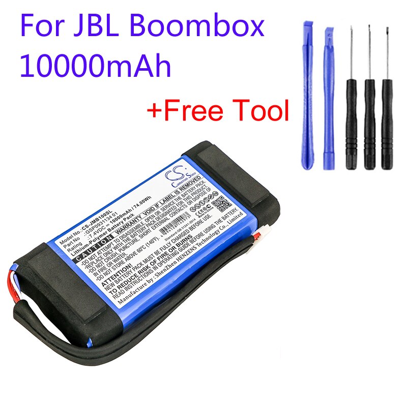 Cameron Sino GSP0931134 01 Voor Jbl Boombox 10000Mah CS-JMB100SL 7.4V Mini Bluetooth Draadloze Vervanging Speaker Accu Accu