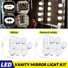 10 stuks 12v led-lampen voor make-upspiegels in hollywood-stijl, dimbaar voor wandlampen voor kaptafelspiegels