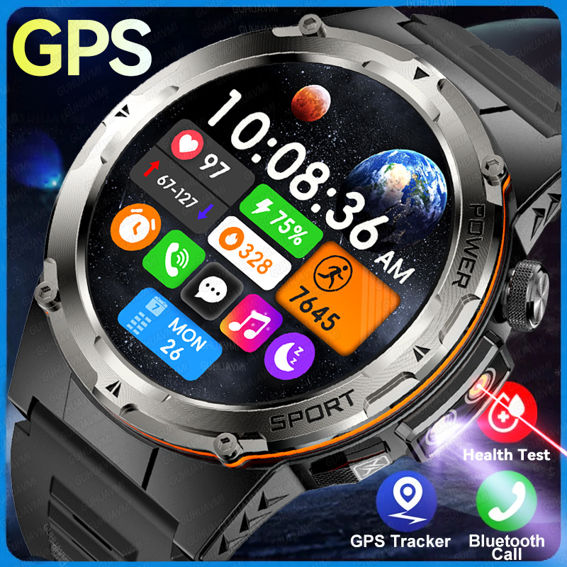 2025 novo para xiaomi ios militar smartwatch ip68 à prova dip68 água esportes ao ar livre rastreador de fitness monitor saúde bt chamada laser infravermelho: Branco