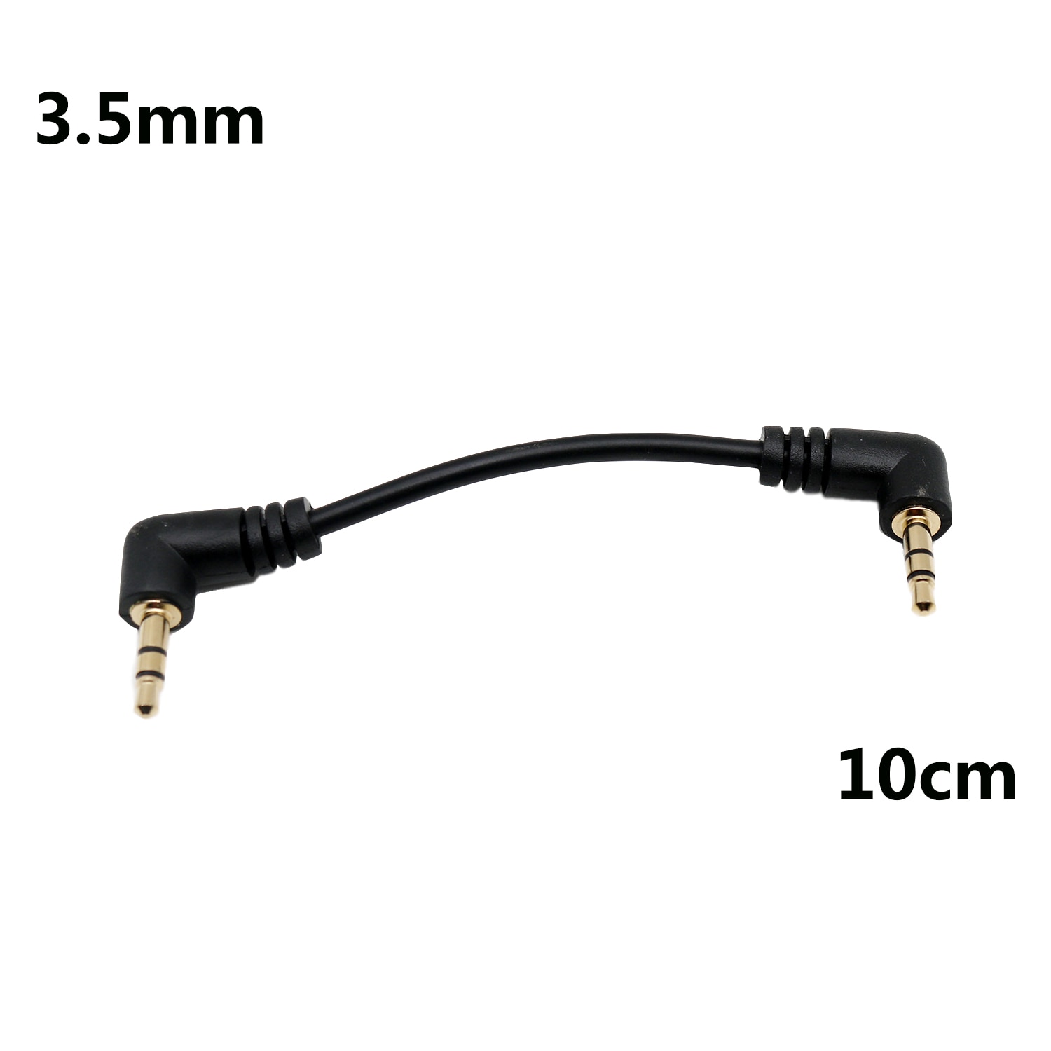 1 stuks Gold 3.5mm 1/8 "Male Haakse Naar Mannelijke Rechts Stereo AUX Audio Kabel 15cm 10cm