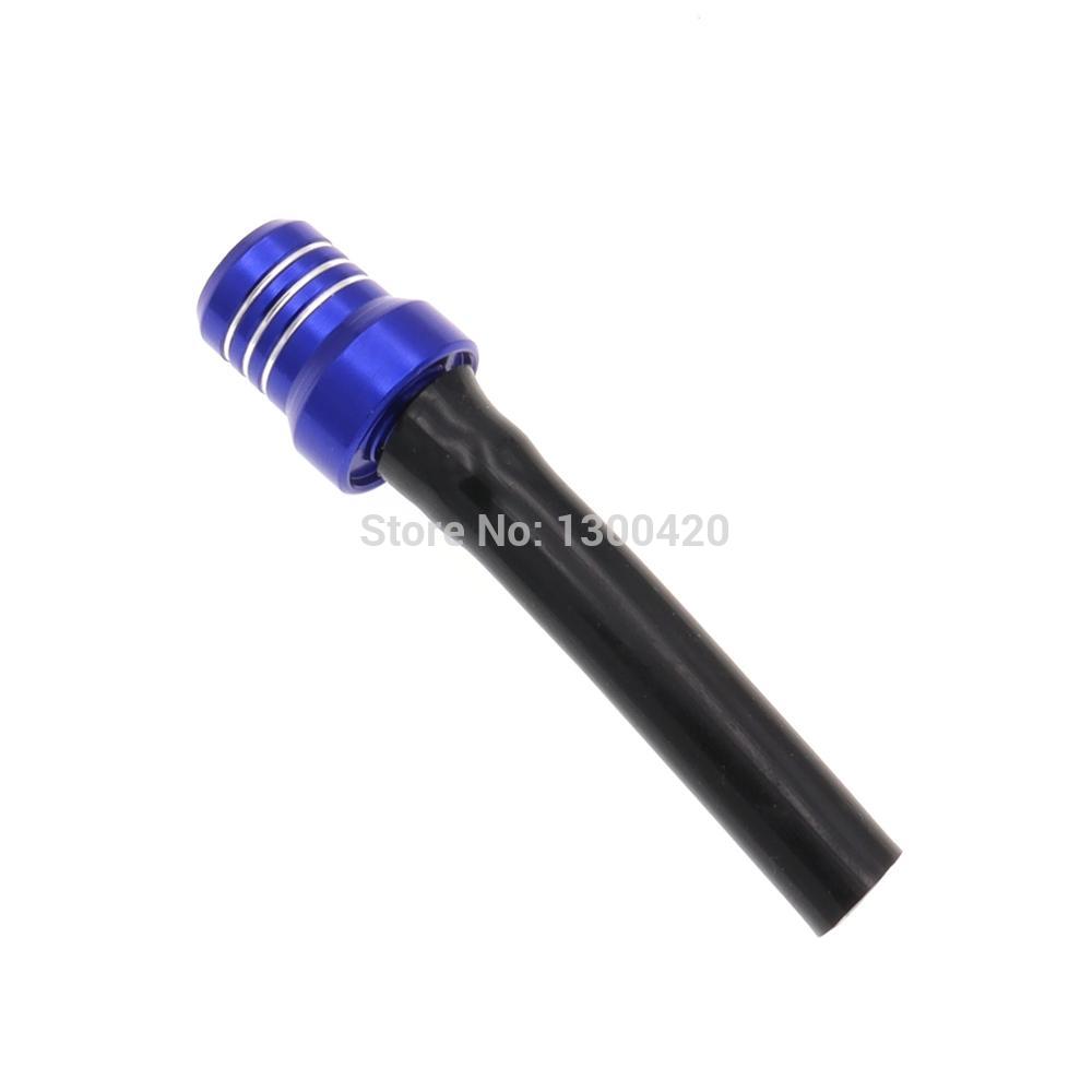 1Pcs One-Way Motorcycle Gas Fuel Cap Valve Vent Breather Hose Crystal Tube: Blue