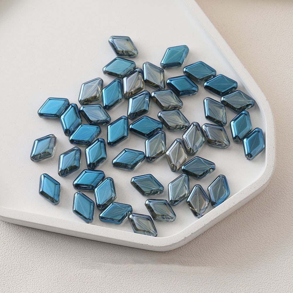 Cuentas de bicono de cristal checo de 10x15mm, cuentas de cristal rómbico de Color galvanizado hechas a mano, accesorios para anillos colgantes, manualidades Diy, 20 piezas: Negro