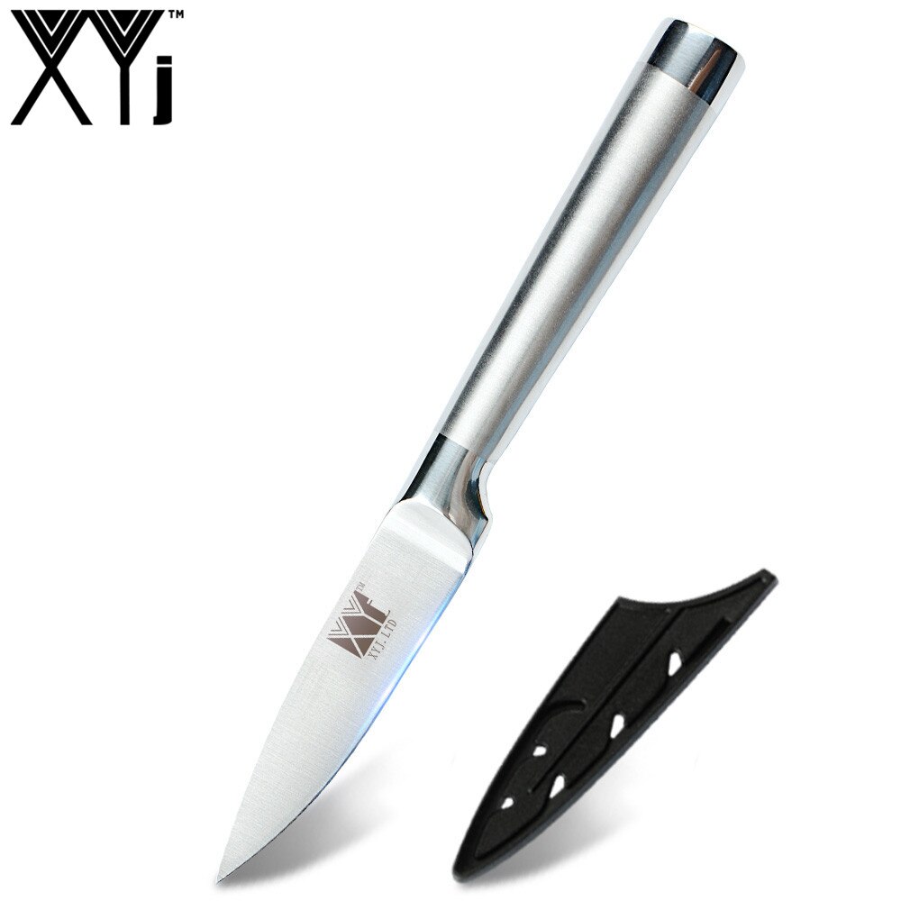 Kokkeknive santoku køkkenknive i rustfrit stål bloksliber kløver skæreknivbetræk etui: 3.5 in frugtknive
