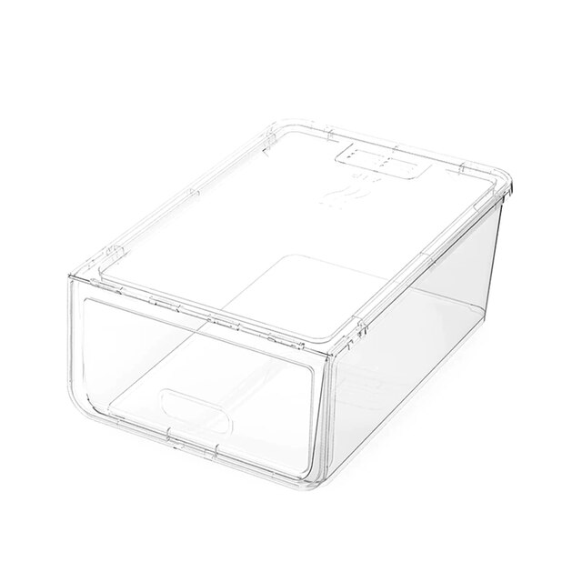 1 / 2/ 4 Packs Zapatero De Plástico Transparente Y Blanco Estante Para Zapatos A Prueba De Polvo Escaparate Moderno Simple Seguro Y Conveniente Claro Y Apilable Para Ayudar A Maximizar Su Espacio: CRISTAL / 4 Unidades