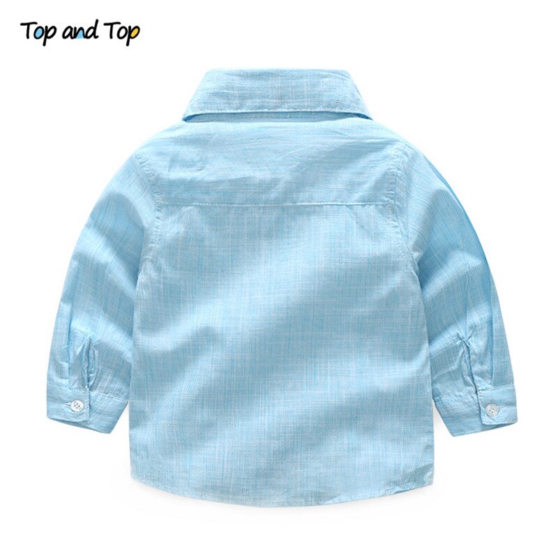 Top and Top Summer Baby Boy Shirt Formal Cotton Bow Tie Kids Blouse Striped Long Sleeve Casual Children Top