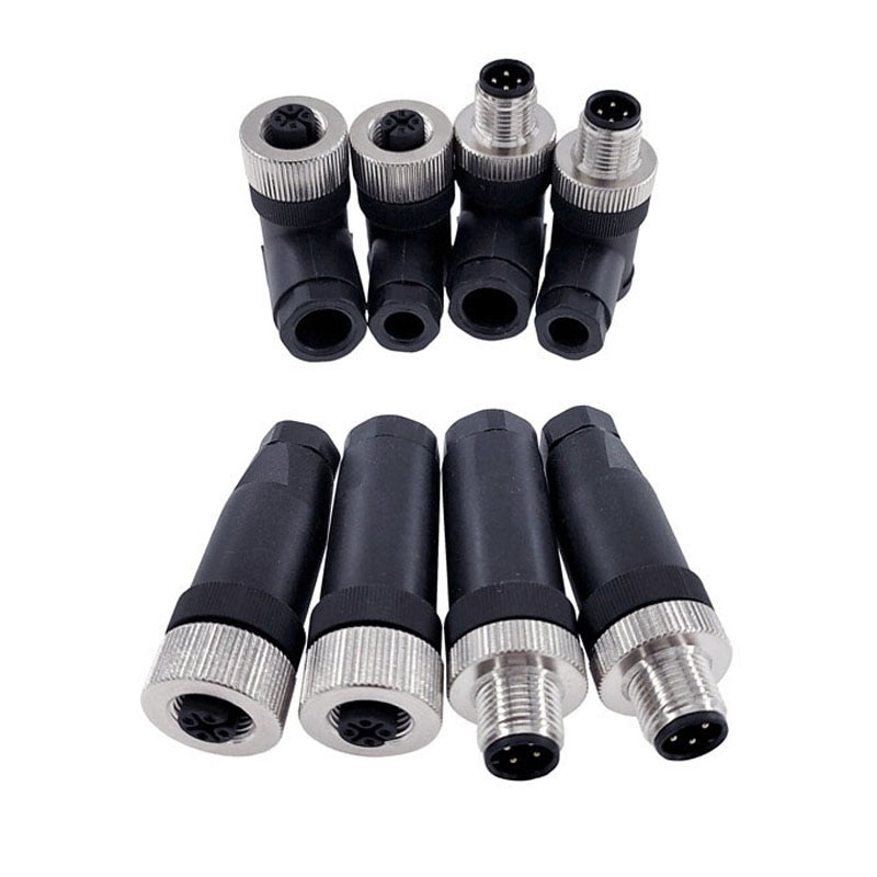 M12-Sensorstecker 4-polig 5-polig M12-8 wasserdichter männlicher und weiblicher Stecker mit Schraubgewinde und Kupplung A-Code-Sensoranschlüsse