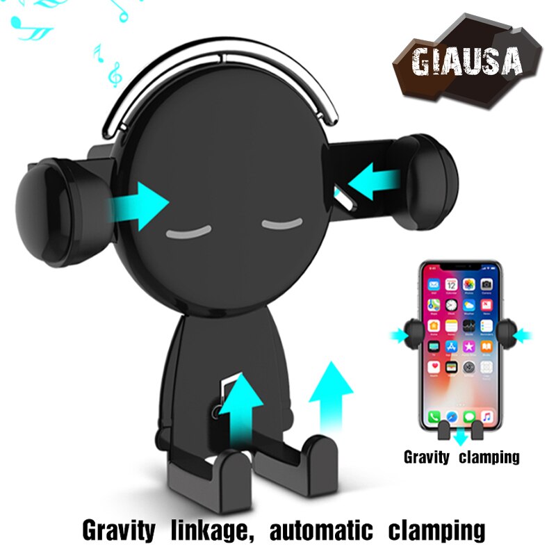 Giausa gravity autohouder voor telefoon in auto ventilatierooster clip mobiele telefoonhouder voor iphone samsung xiaomi gps