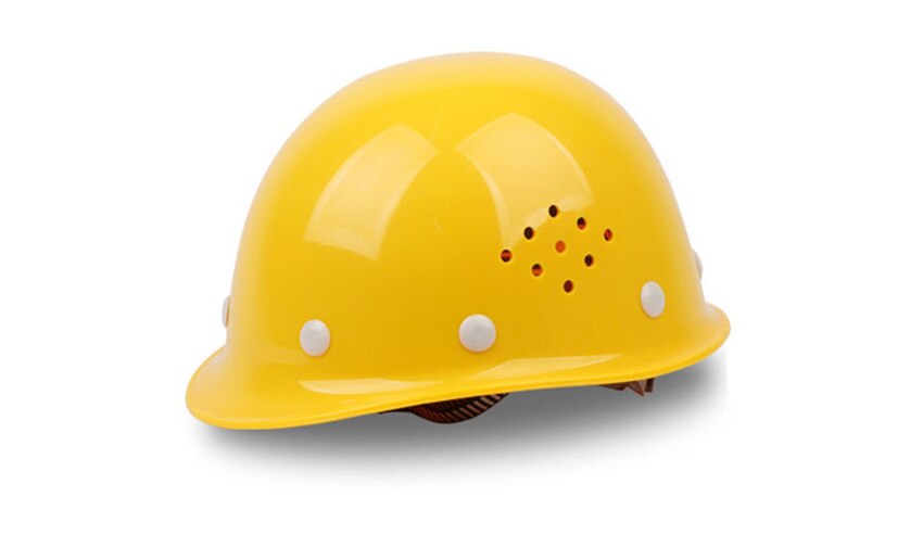 Fiberglass ABS Breathable Safety Helmet Protective Cap Style Hard Hat, Vented, 8-Point Ratchet Suspension for Construction: YELLOW