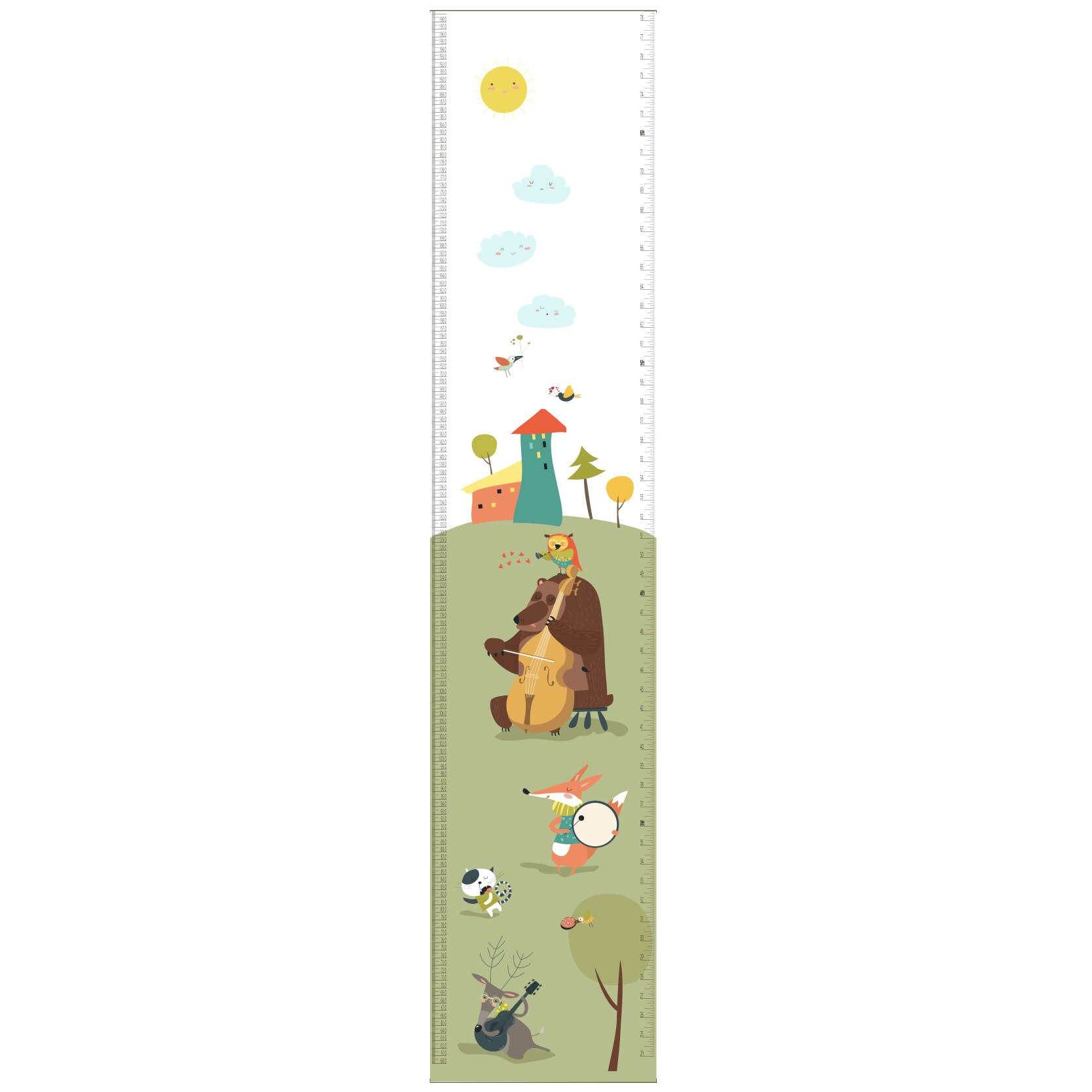 Children's Room Home Wall Decoration Nordic Children Canvas Height Ruler Kids Growth Size Chart Height Ruler Measuring Ruler: band