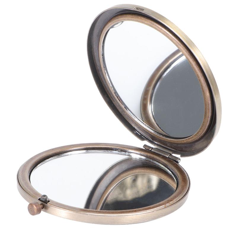 Mini rund dobbeltsidet sammenfoldelig kosmetik makeup pung spejl lomme spejl kosmetisk lomme spejl bærbar lomme makeup skønhed