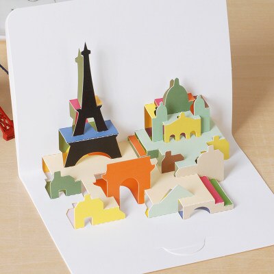 Papier sculpture 3D stéréo carte de voeux fête des enfants anniversaire carte enfants accessoires de: tieta