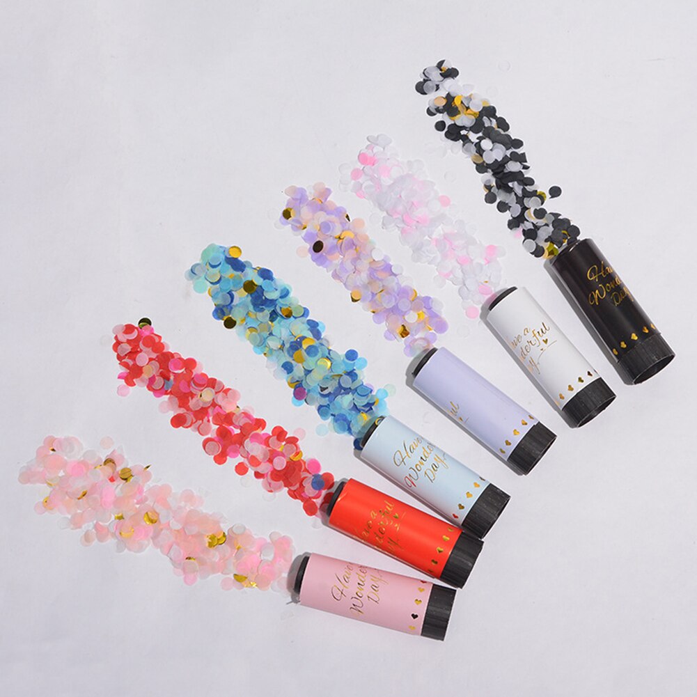 1pcs Confetti Cannons Party Poppers Wedding Streamers Air Compressed Confetti Handheld Graduation Wedding Party Supplies
