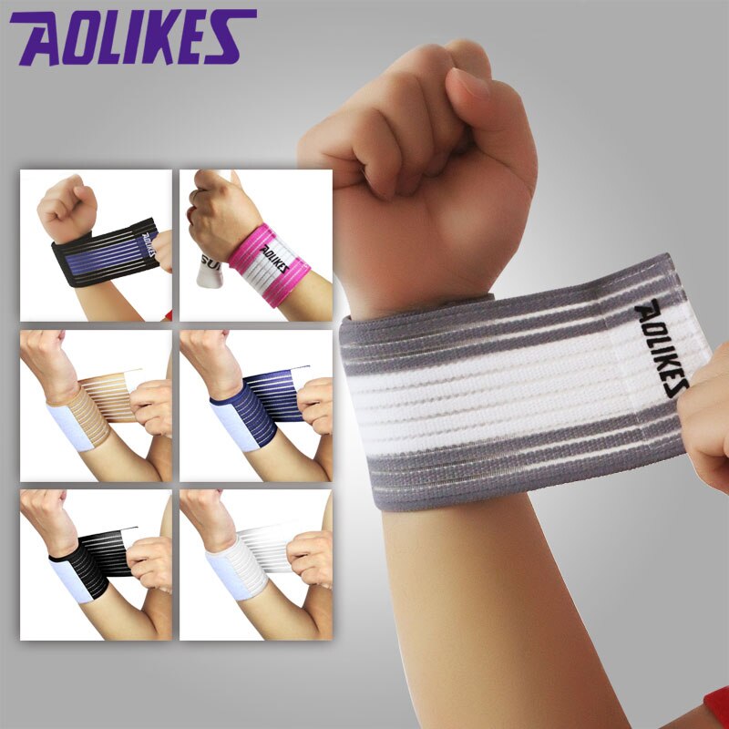 1Pcs Sport Katoen Elastische Bandage Hand Sport Polsband Gym Ondersteuning Pols Brace Wrap Fitness Tennis Polsini Zweet Band