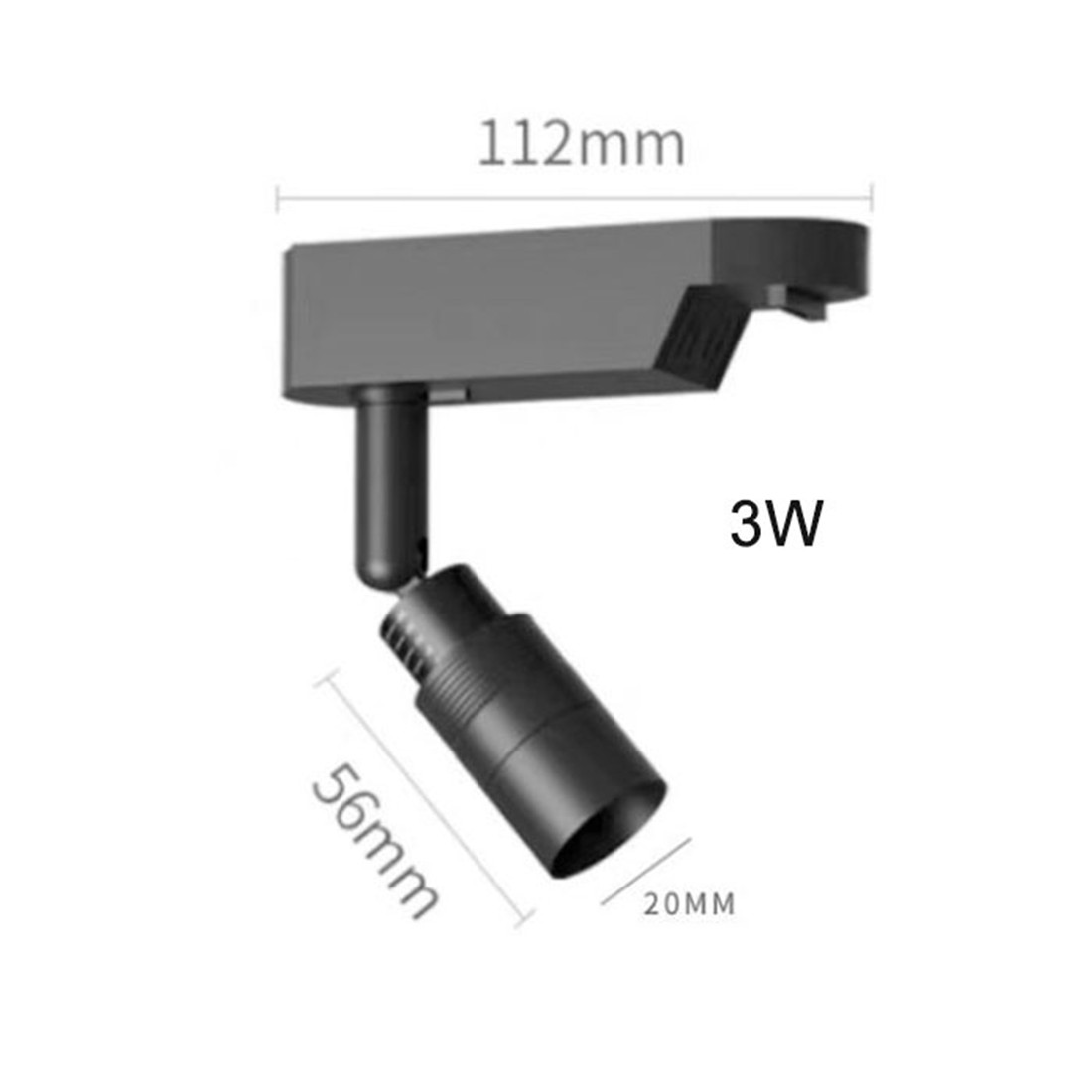 Schwarz Weiß Zoombar 3 ° /8 ° /15 ° /24 ° /36 ° /45 ° /60 ° 3000K LED-Schienenbeleuchtung, verstellbare Schienenlampenköpfe mit Strahlgrad für Akzenttacken