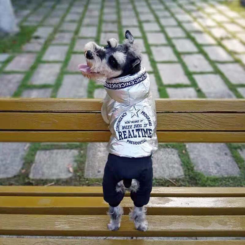 Roupa de inverno para cachorros, macacão quente para cães de quatro pernas, roupa para cachorro pequeno, grosso, casacos para chihuahua buldogue: M