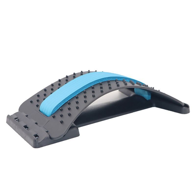 Alivio del dolor de la columna Dispositivo de estiramiento de tracción Lumbar Tabla de masaje de espalda relajado de cintura Prevención de Hernia Lumbar Brace 7: Blanco