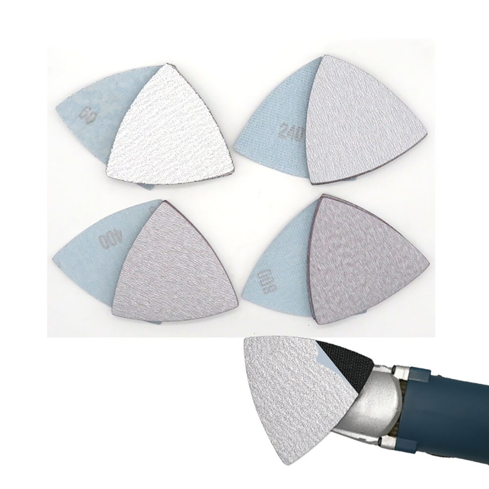 20Pc 90x90x90mm Triangle Dry Sandpaper Hook Loop Sanding Disc Sander Paper Abrasive Tools 60/80/100/120/150/180/240/400/800 Grit