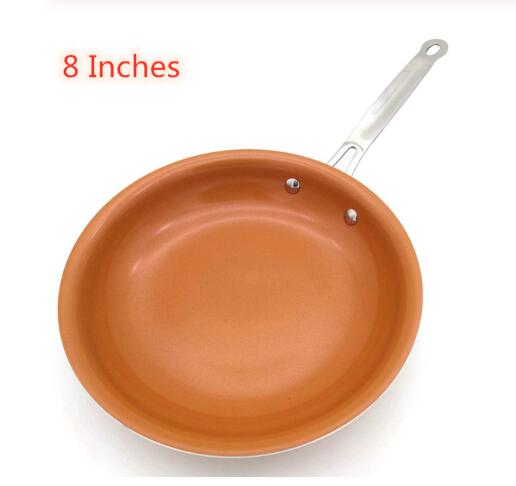 8/10/12 pulgadas antiadherente cobre sartén plancha parrilla Gas y Cocina de Inducción plancha herramientas de cocina accesorios de cocina utensilios de cocina: 8inch