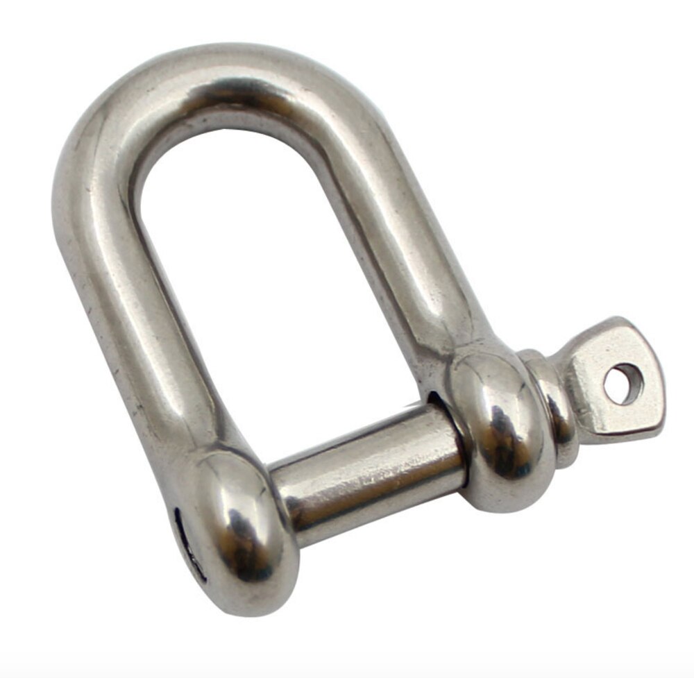 4 pcs Stainless Steel 304 D-shaped Shackle Chain Connecting Ring High Strength Lifting Shackle