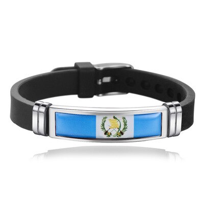 FIMAODZ-Pulsera de silicona con la bandera de España y EE. UU., ajustable, para hombres y mujeres, banderas de Israel y Alemania, de recuerdo,: L