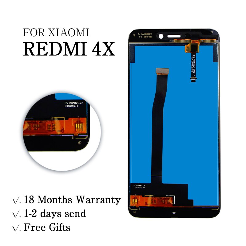 Tela de reposição para xiaomi redmi 4x, display lcd, com moldura, conjunto digitalizador, para redmi 4x