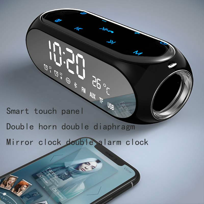 Draadloze Bluetooth Speaker Mini Wekker Mobiele Computer Outdoor Kanon Huishoudelijke Radio Receiver Draagbare Thuis Desktop Klokken