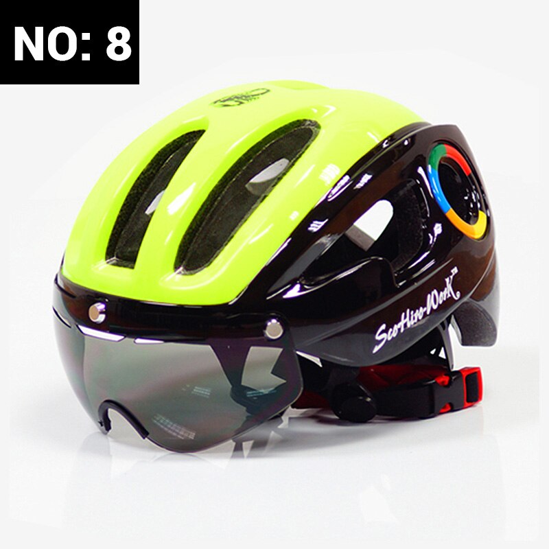 Cykelhjelm mtb mountainbike herre ultra let hjelm med linse scohiro arbejdsbriller ride casco hjelm med casco ciclismo: Farve 3