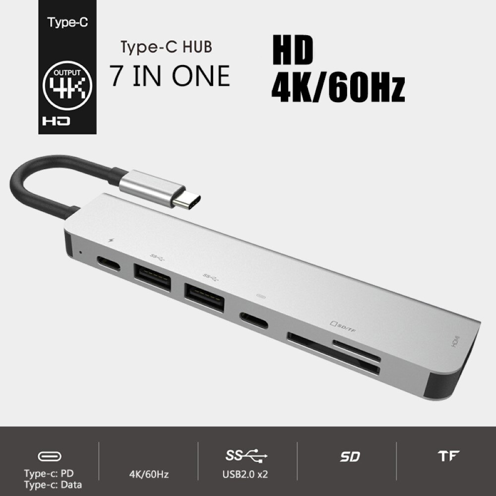 Hub USB 8 in 1 4K 30Hz tipo C a HDMI compatibile RJ45 100M scheda di rete adattatore Hub USB C per MacBook telefono Android