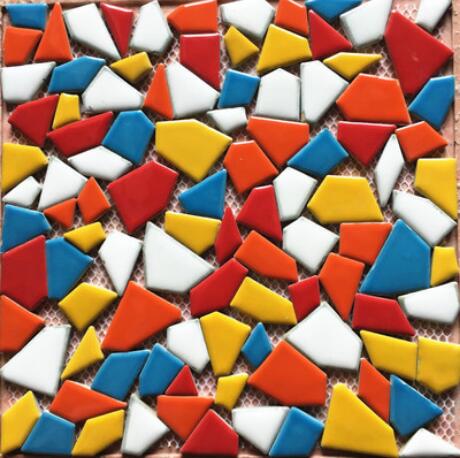 30 x 30cm diy mosaiikki askartelu vyö mosaiikki posliini mosaiikki laatat mikro keramiikka epäsäännöllinen muoto ultraohut keramiikka: Vaalean harmaa