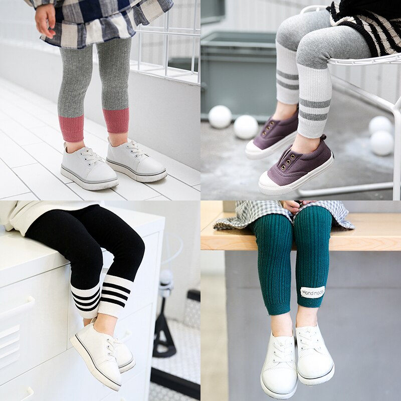 Piger leggings småbørn koreanske børn pige leggins strik baby leggings bomuld piger varme leggins pige skinny bukser forår
