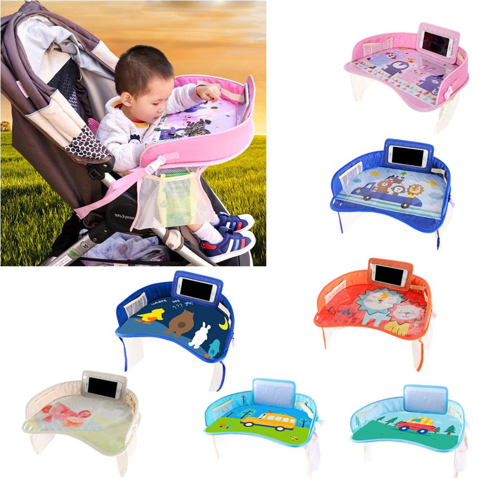 Baby Car Tray Plates Portable Waterproof Painting Eating Table Desk for Kids Car Safety Seat Children Toys Storage Holder